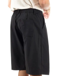 Bermuda pantaloncini uomo baggy fit pinces nero GIOSAL-PC2063A