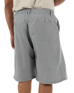 Bermuda pantaloncini uomo baggy fit pinces grigio GIOSAL-PC2062A