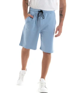 Bermuda Pantaloncini Uomo Corti Cotone Basic Pantalaccio Tinta Unita Polvere GIOSAL-PC1936A