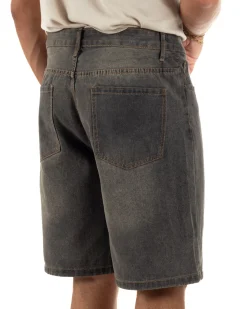 Bermuda pantaloncini uomo jeans basic cinque tasche denim sabbiato GIOSAL-PC2054A