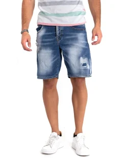 Bermuda Pantaloncino Uomo Corto Jeans Denim Cinque Tasche Sfumato GIOSAL-PC1866A