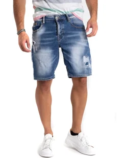 Bermuda Pantaloncino Uomo Corto Jeans Denim Cinque Tasche Sfumato GIOSAL-PC1866A