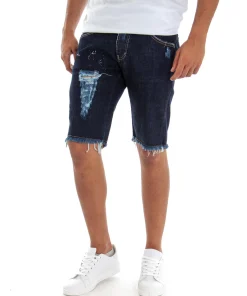 Bermuda Pantaloncino Uomo Jeans Denim Rotture Slim Cinque Tasche GIOSAL-PC1815A