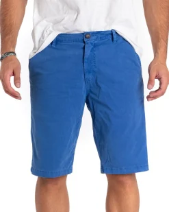 Bermuda Pantaloncino Uomo Tinta Unita Blu Royal Tasca America Cotone Casual GIOSAL-PC1858A