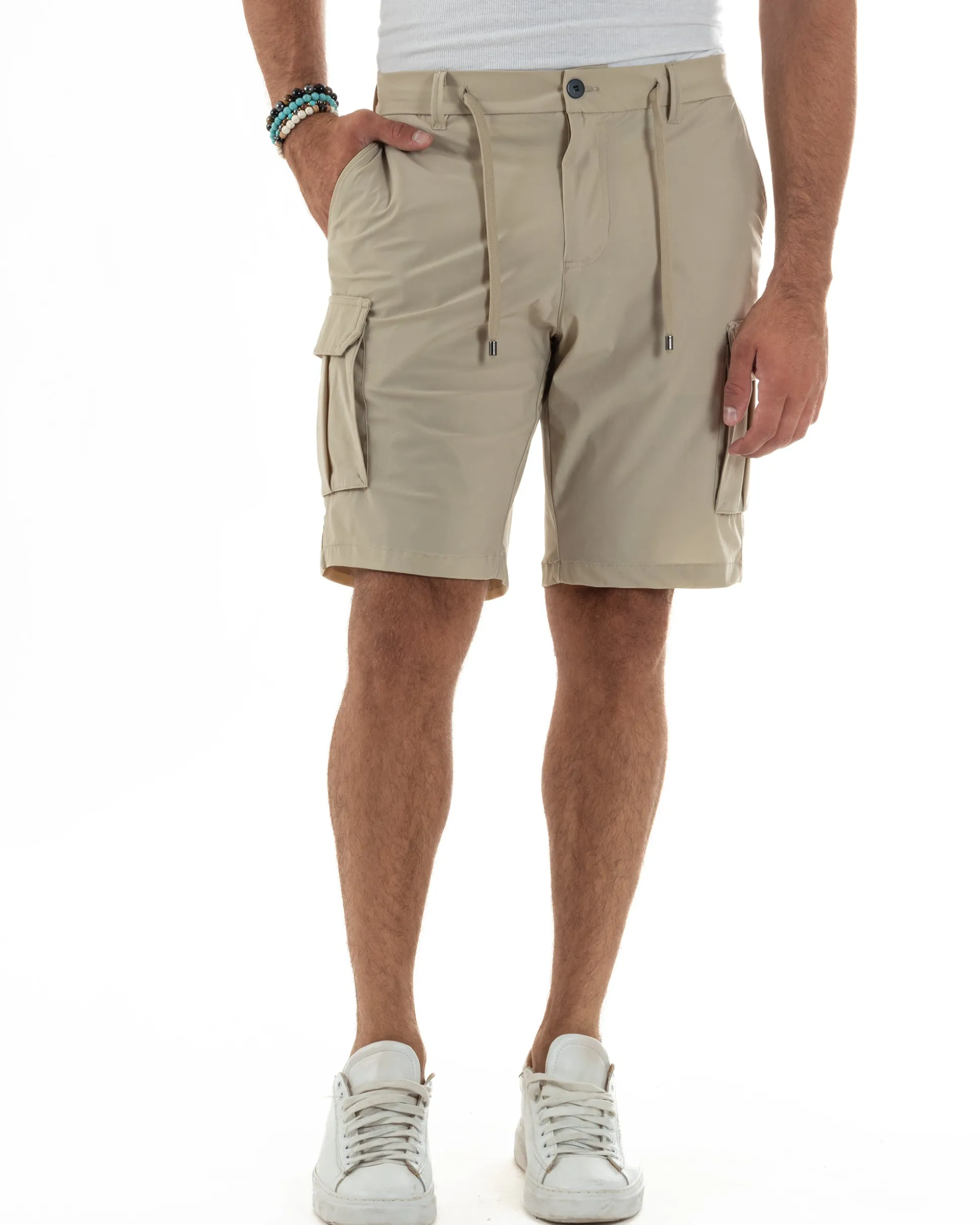 Bermuda Pantaloni Corti Cargo No Stiro PC2027A