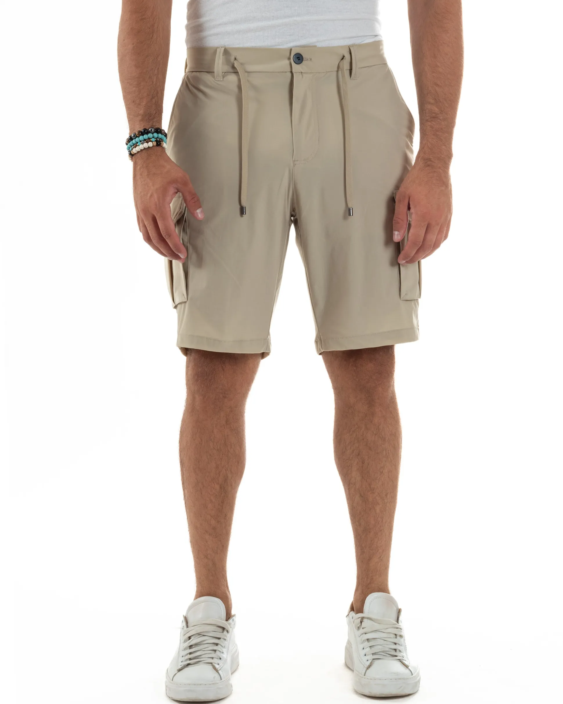 Bermuda Pantaloni Corti Cargo No Stiro PC2027A
