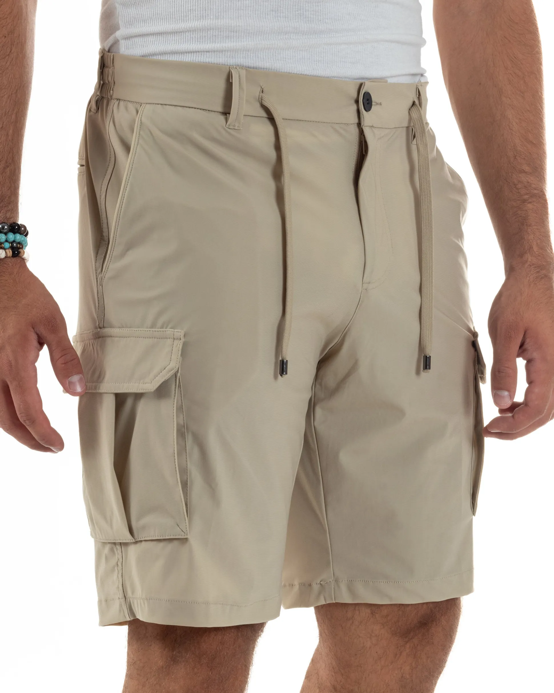 Bermuda Pantaloni Corti Cargo No Stiro PC2027A