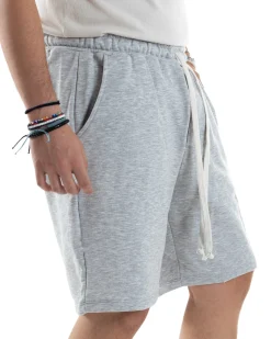 Bermuda Tuta Cotone Coulisse Regular Fit Basic Grigio PC2031A