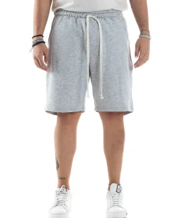 Bermuda Tuta Cotone Coulisse Regular Fit Basic Grigio PC2031A
