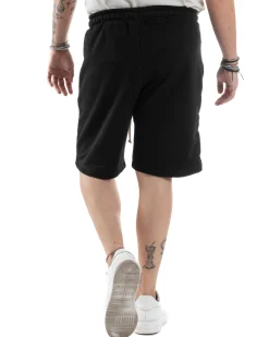 Bermuda Tuta Cotone Coulisse Regular Fit Basic Nero PC2030A