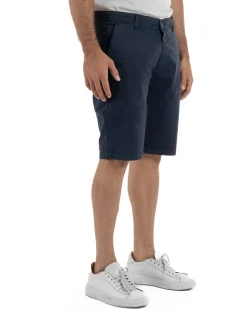 Bermuda uomo pantaloncini chino cotone tasche america basic blu GIOSAL-PC2043A