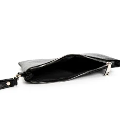 Borsa Borsello Borsetta Pochette a Mano Uomo Unisex Ecopelle Casual Nero Zip GIOSAL-ZU1055A