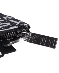 Borsa borsello borsetta pochette a mano piatta all over unisex bianco nero ICON INZ008