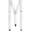 Bretelle Regolabili Uomo Unisex Basic Elastico Bianco Fibbie Metallo Ganci Tinta Unita GIOSAL-BR1015A
