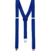 Bretelle Regolabili Uomo Unisex Basic Elastico Blu Royal Fibbie Metallo Ganci Tinta Unita GIOSAL-BR1021A