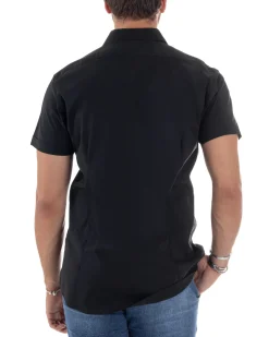 Camicia Maniche Corte Basic Collo Francese CC1217A