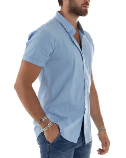 Camicia Maniche Corte Basic Collo Francese CC1218A