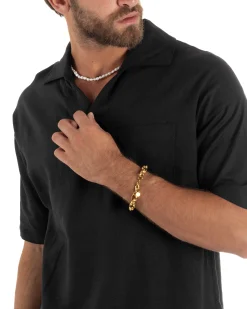 Camicia Maniche Corte Lino Relaxed Fit CC1227A