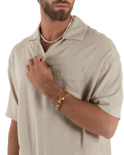 Camicia Maniche Corte Lino Relaxed Fit CC1226A