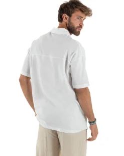 Camicia Maniche Corte Lino Relaxed Fit CC1225A
