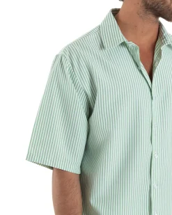 Camicia Maniche Corte Rigata Viscosa CC1216A