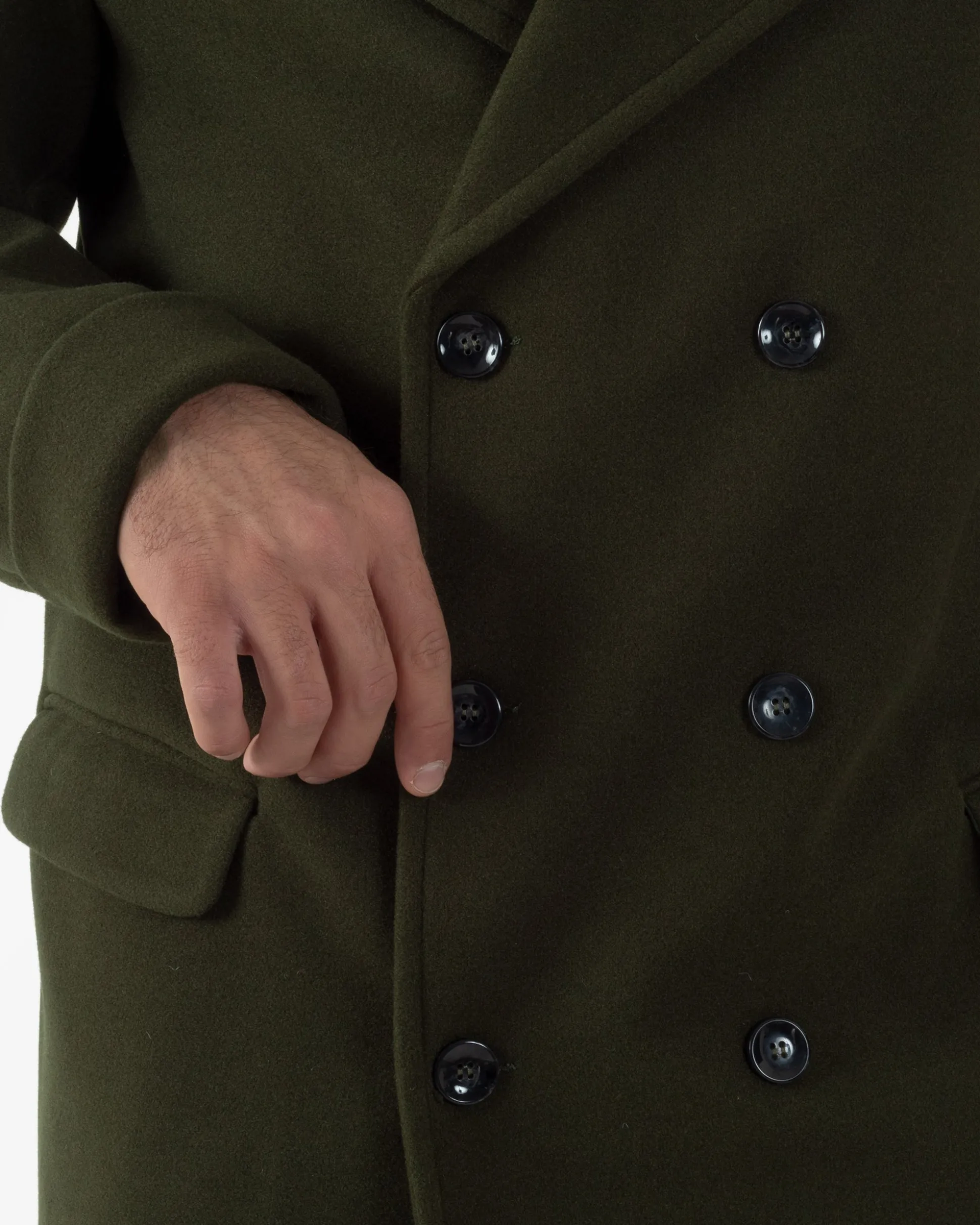 Cappotto Doppiopetto Uomo Oversize Giaccone Lungo Revers Ampi Verde CO1095A