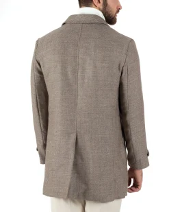 Cappotto Giacca Monopetto Uomo Con Colletto Giaccone Tortora Giubbotto Baronetto Casual Elegante GIOSAL-CO1033A