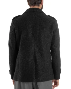 Cappotto Uomo Doppiopetto Corto Teddy Revers Nero Over-D OE1F2W5J44