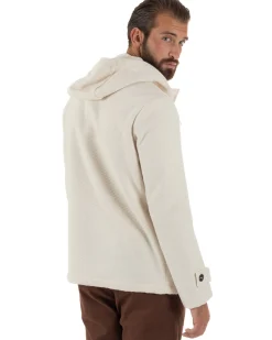 Cappotto Uomo Giacca Con Cappuccio Panna Overd-D OE1F2W5J30