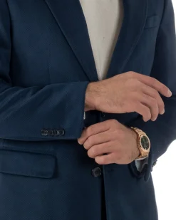 Cappotto Uomo Monopetto Classico Martingala Blu CO1102A