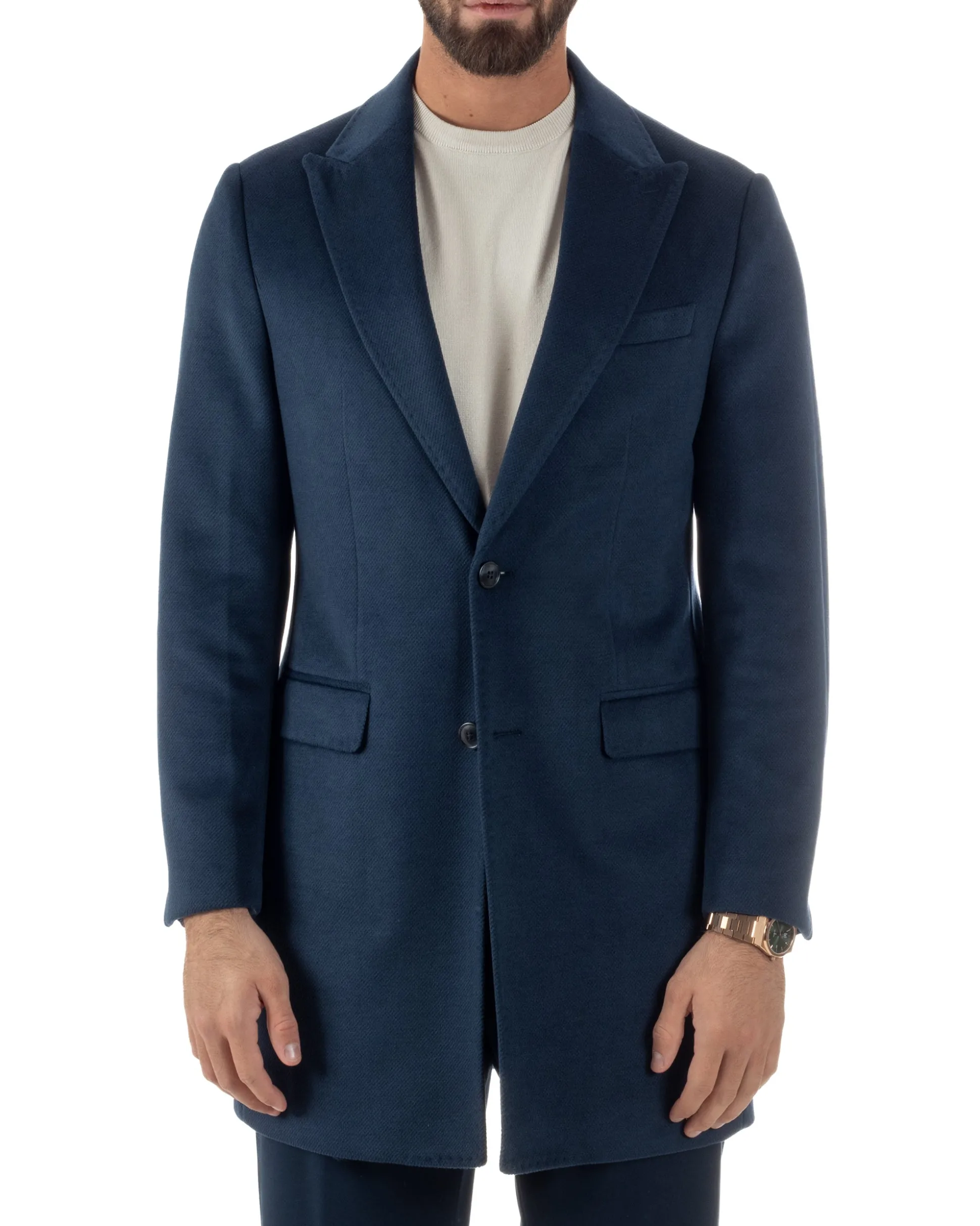 Cappotto Uomo Monopetto Classico Martingala Blu CO1102A