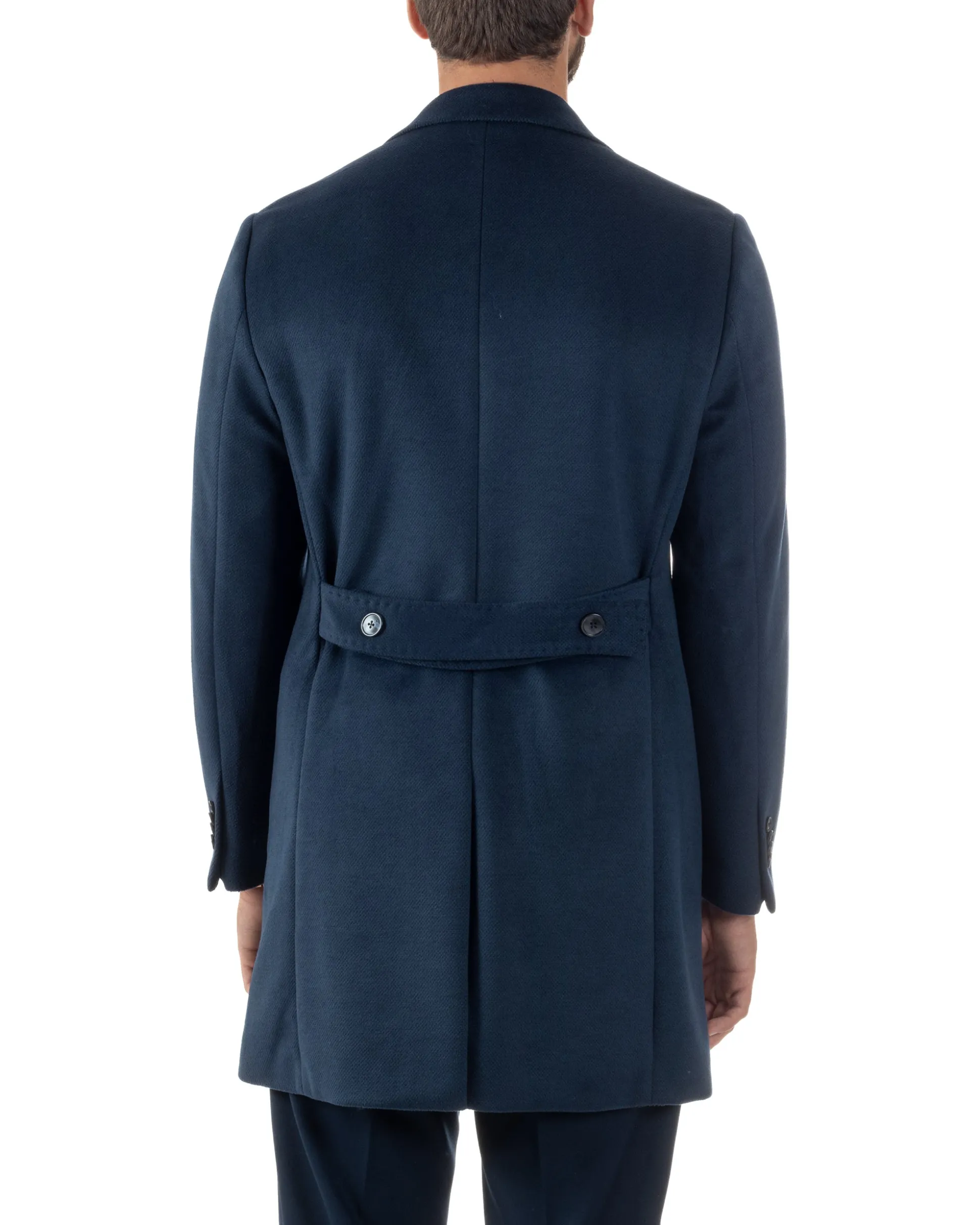 Cappotto Uomo Monopetto Classico Martingala Blu CO1102A