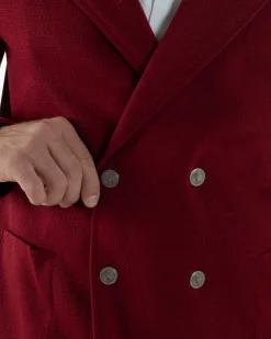 Cardigan uomo doppiopetto giacca bottoni metallo maglia links bordeaux GIOSAL-M3041A