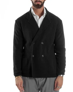 Cardigan Uomo Doppiopetto Maglia Links Nero Over-D OC1F2W5M28