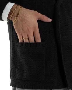 Cardigan Uomo Doppiopetto Maglia Links Nero Over-D OC1F2W5M28