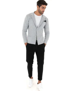 Cardigan uomo giacca con bottoni maglia cotone casual grigio GIOSAL-M2662A
