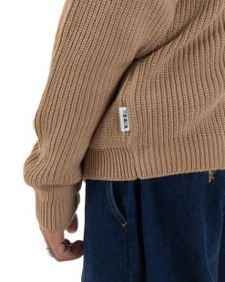 Cardigan Uomo Ricamo Jacquard Maglia Over Scollo V Beige Berna M-252014