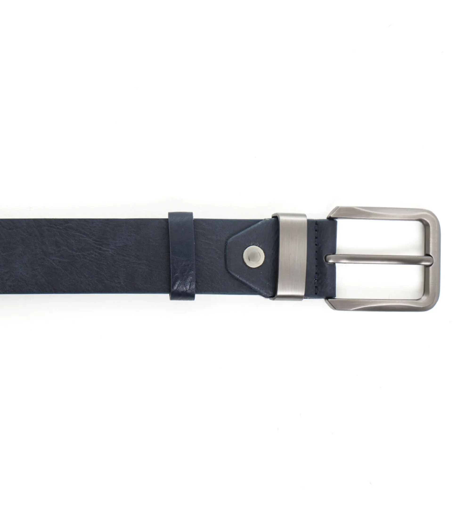 Cintura Uomo Cinta con Fibbia in Metallo Regolabile Blu Ecopelle Martellata GIOSAL-A2066A