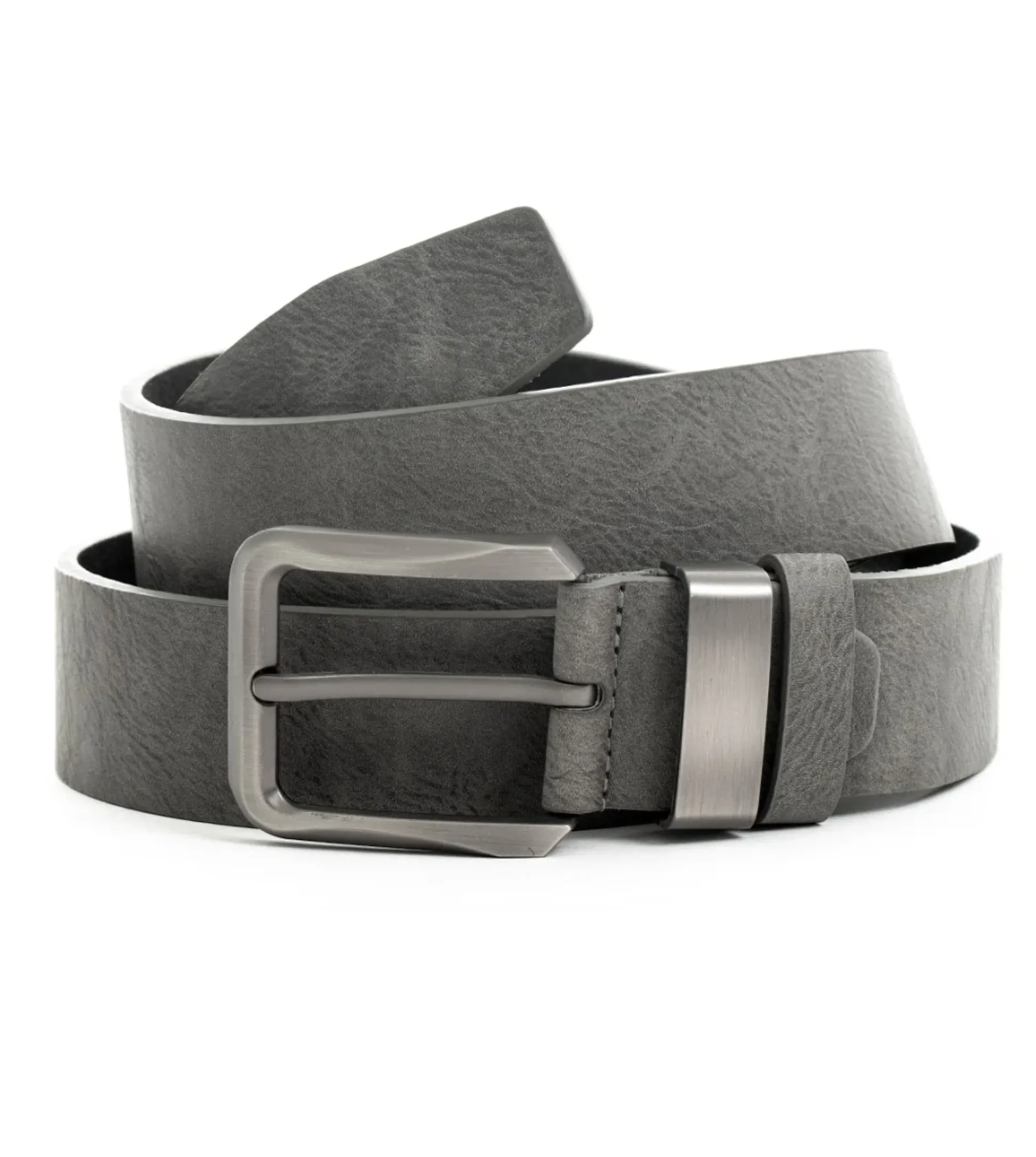 Cintura Uomo Cinta con Fibbia in Metallo Regolabile Grigio Ecopelle Martellata GIOSAL-A2065A