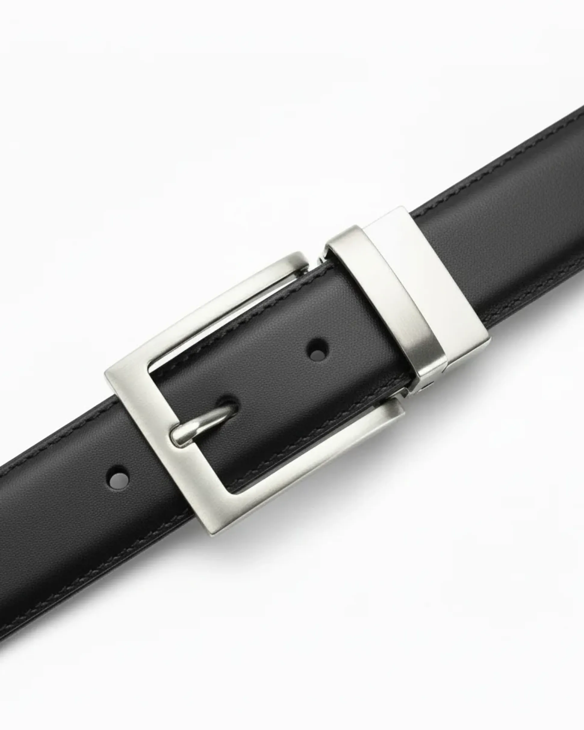 Cintura uomo larga cinta fibbia in metallo regolabile double-face nero marrone ecopelle martellata GIOSAL-A2134A