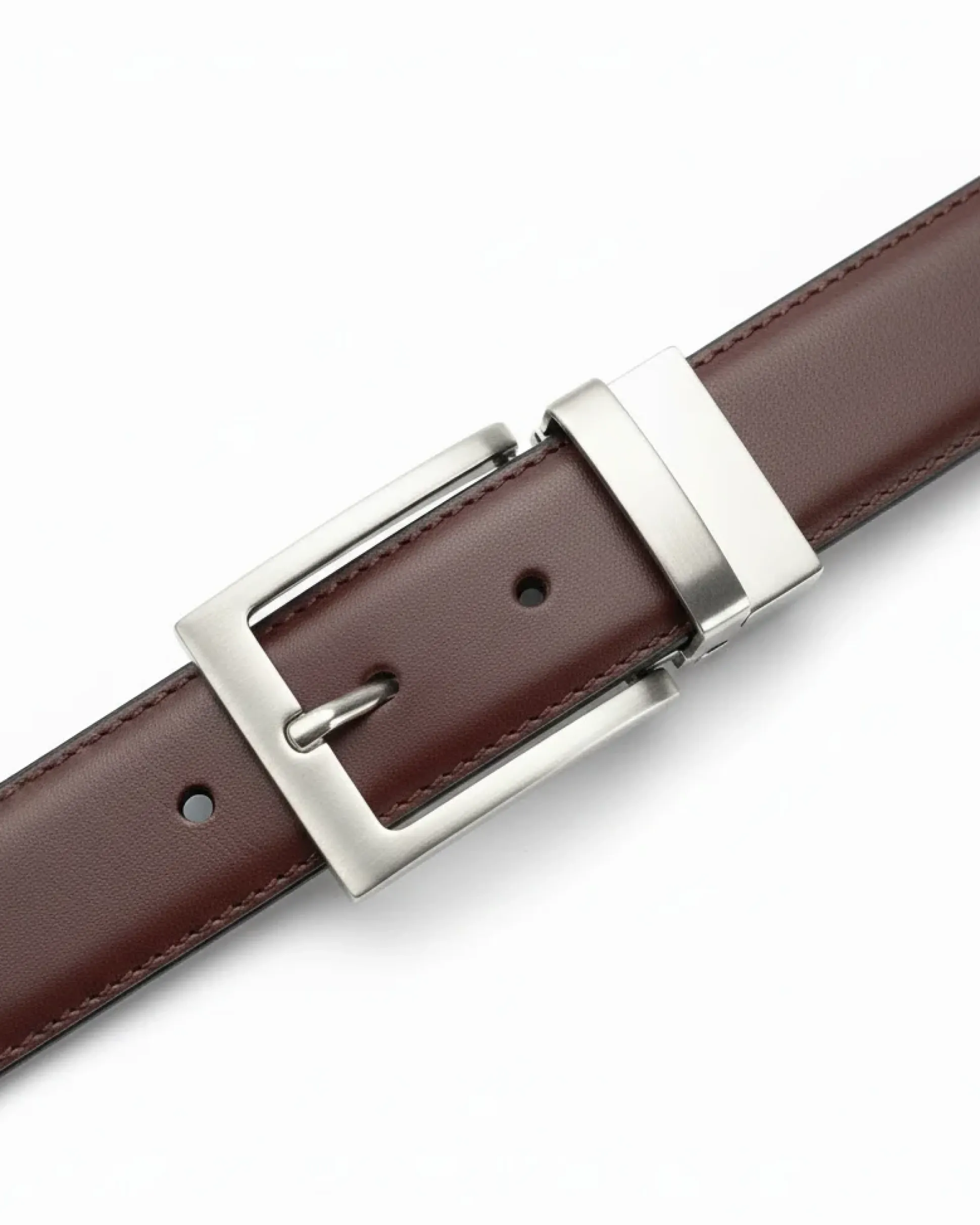 Cintura uomo larga cinta fibbia in metallo regolabile double-face nero marrone ecopelle martellata GIOSAL-A2134A
