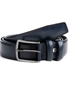 Cintura Uomo Larga Cinta Fibbia in Metallo Regolabile Blu Ecopelle GIOSAL-A2111A