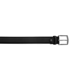 Cintura Uomo Larga Cinta Fibbia in Metallo Regolabile Nero Eco Camoscio GIOSAL-A2091A