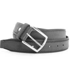 Cintura Uomo Larga Cinta Fibbia in Metallo Regolabile Grigio Scuro Eco Camoscio GIOSAL-A2100A