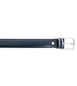 Cintura Uomo Larga Cinta Fibbia in Metallo Regolabile Blu Ecopelle Martellata GIOSAL-A2083A
