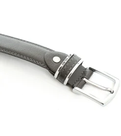 Cintura Uomo Stretta Cinta Fibbia in Metallo Regolabile Grigio Ecopelle Martellata GIOSAL-A2074A