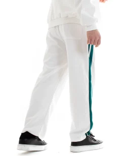 Completo Tuta Uomo Oversize Basic Felpa Girocollo Pantaloni Cotone Relaxed Fit Bianco GIOSAL-OU2236A