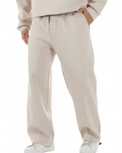 Coordinato tuta uomo viscosa felpa boxy crop pantaloni baggy panna GIOSAL-OU2551A