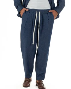 Coordinato uomo completo cotone camicia jogger relaxed fit denim GIOSAL-OU2564A