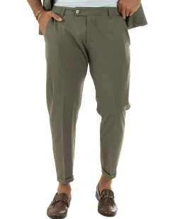 Coordinato uomo completo viscosa regular fit verde GIOSAL-OU2572A